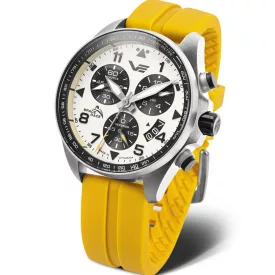 Vostok Europe Space Race muški sat 6S20-325A743-SY, beli brojčanik, kaiš: silikon, žuti