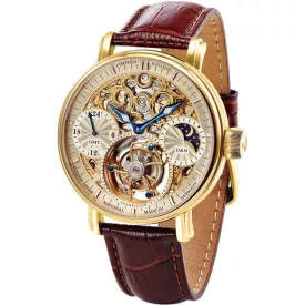 Poljot International Tourbillon Skeleton Limited Edition muški sat 3360T66, kaiš: koža, braon