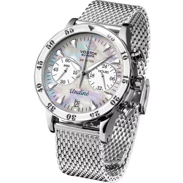 Vostok Europe Undiné ženski sat VK64-515A671-B, kaiš: silikon, beli