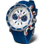 Vostok Europe Lunokhod 2 muški sat 6S21-620A630, beli brojčanik, kaiš: silikon, plavi