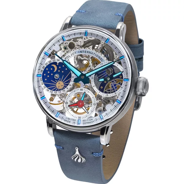 Poljot International Sputnik Limited Edition muški sat 9931.2940771, kaiš: koža, plavi