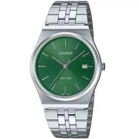 Casio Collection uniseks sat MTP-B145D-3AVEF, zeleni brojčanik, kaiš: nerđajući čelik, srebrni