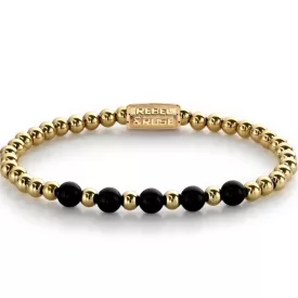   Rebel & Rose Yellow Gold meets Black Madonna Žensko narukvica S RR-60080-G-S