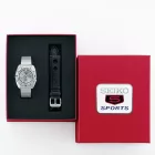 Seiko 5 Sports Heritage Design Re-Creation “Ash blue” Limited Edition muški sat komplet SRPL03K1
