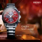 Seiko Solar Macchina Sportiva Edition muški sat SSC771P1, bordo brojčanik, kaiš: nerđajući čelik, srebrni
